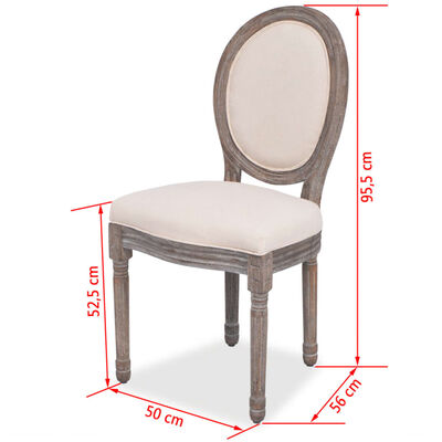 vidaXL Blagovaonske stolice od tkanine 2 kom krem