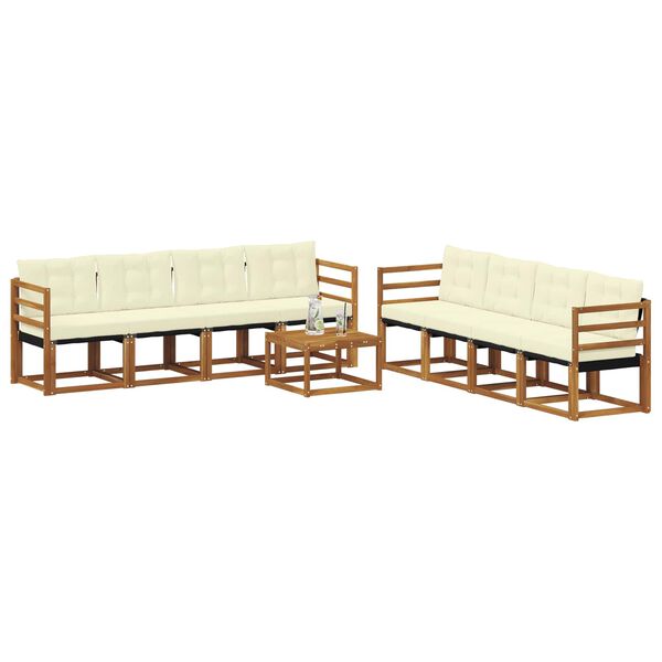 vidaXL Set vanjskih sofa s jastukom 9 pcs Prirodna i krem