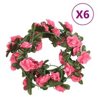 vidaXL Vijenci od umjetnog cvijeća 6 kom boje crveno ružičaste 240 cm