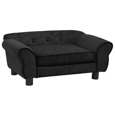 vidaXL Sofa za pse crna 72 x 45 x 30 cm plišana