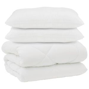 vidaXL Duvet s jastucima s jastukom 3 kom. Bijelo Mikrofibra i Pero