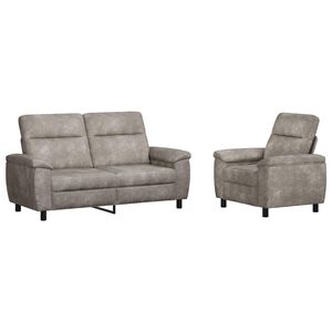 vidaXL Set sofe 2 pcs Svjetlosiva Umetnička suknja koža