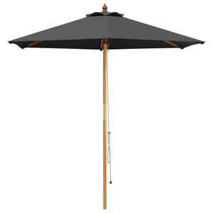 vidaXL Vrtni suncobran &Oslash; 210 x 237 cm Čvrsto drvo eukaliptusa Antracit