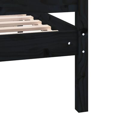 vidaXL Okvir za krevet od masivnog drva crni 150x200 cm veliki