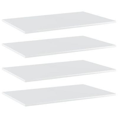vidaXL Police za knjige 4 kom visoki sjaj bijele 80x50x1,5 cm iverica
