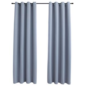 vidaXL Zavjese za zamračivanje s prstenima 2 kom sive 140 x 175 cm