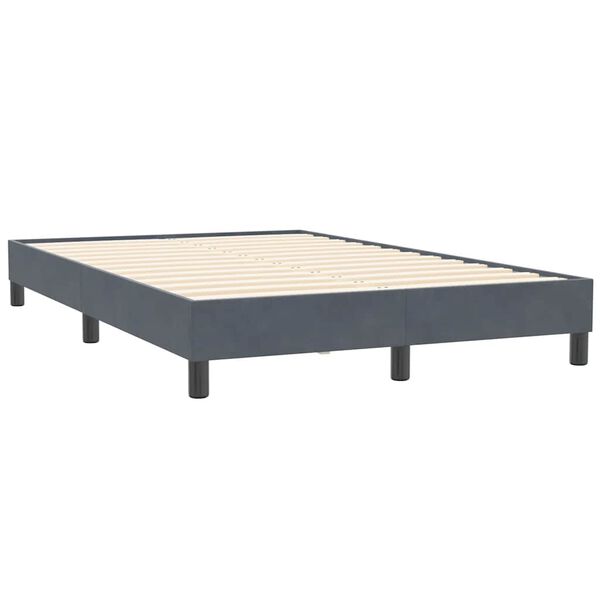 vidaXL Box spring krevet s madracem tamnosivi 120x210 cm baršunasti