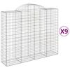 vidaXL Lučne gabionske ko&scaron;are 9 kom 200x50x160/180cm pocinčano željezo