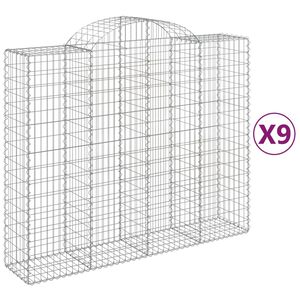 vidaXL Lučne gabionske ko&scaron;are 9 kom 200x50x160/180cm pocinčano željezo