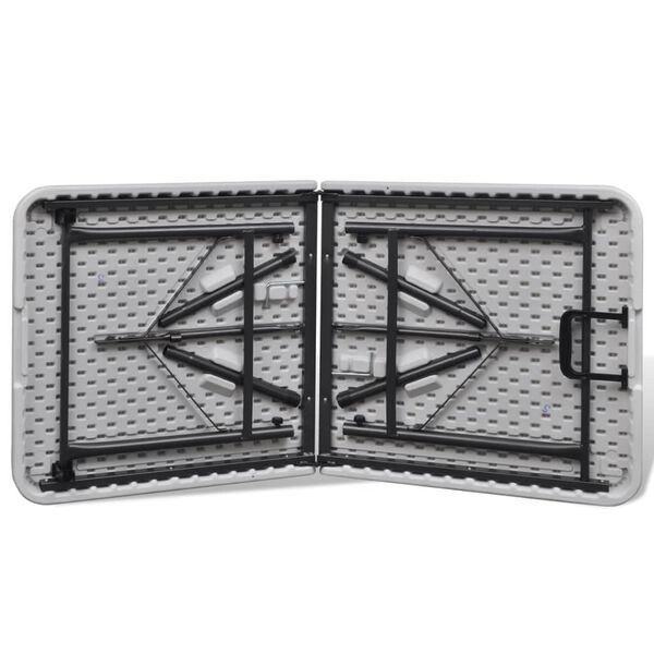 vidaXL Sklopivi vrtni stol 122 cm HDPE bijeli