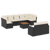 vidaXL 10-dijelni set vrtnih sofa s jastucima crni od poliratana