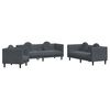 vidaXL 3-dijelni set sofa s jastucima tamnosivi bar&scaron;unasti