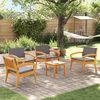 vidaXL Bistro set s jastukom 5 pcs Smeđa Poliester