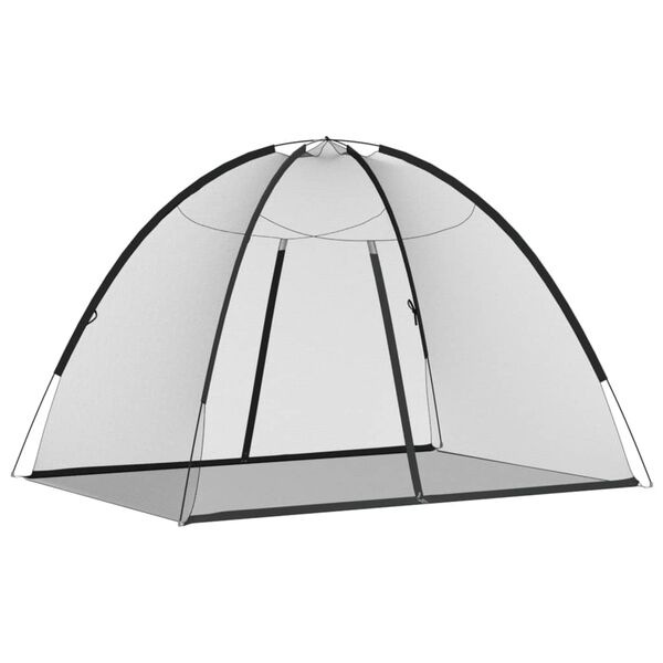 vidaXL Komarnik Mongolia s vratima 220 mrežasti crni 200x150x140 cm