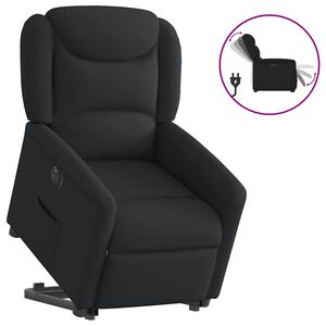 vidaXL Električni naslonjač na podizanje od tkanine crni