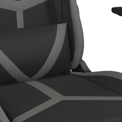 vidaXL Masažna igraća stolica i oslonac za noge crno-siva umjetna koža