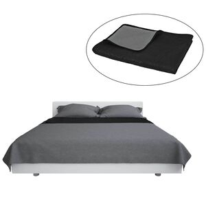 vidaXL Dvostrani pro&scaron;iveni prekrivač 230x260 cm sivo crni