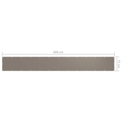 vidaXL Balkonski zastor smeđe-sivi 75 x 600 cm od tkanine Oxford