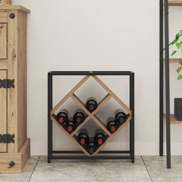 vidaXL Stalak za vino Umjetnički hrast 51 x 18 x 52,5 cm