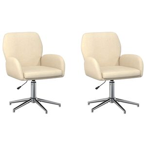 vidaXL Okretne radne stolice 2 kom. 54 x 58 x 90 cm Krem Tkanina