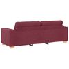 vidaXL Sofa 3 pcs Vjetrovita Crvena Platnasta tkanina
