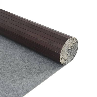vidaXL Tepih pravokutni tamnosmeđi 80 x400 cm od bambusa
