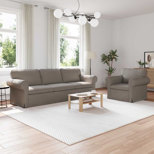 vidaXL Sofa 2 pcs Sivo-smeđa