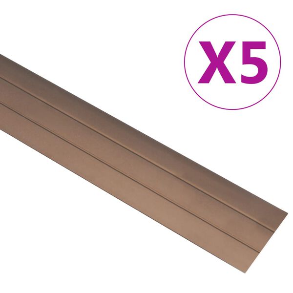vidaXL Podni profili 5 kom aluminijski 134 cm smeđi