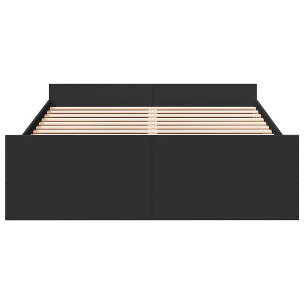 vidaXL Okvir za krevet s ladicama crni 120x190 cm konstruirano drvo