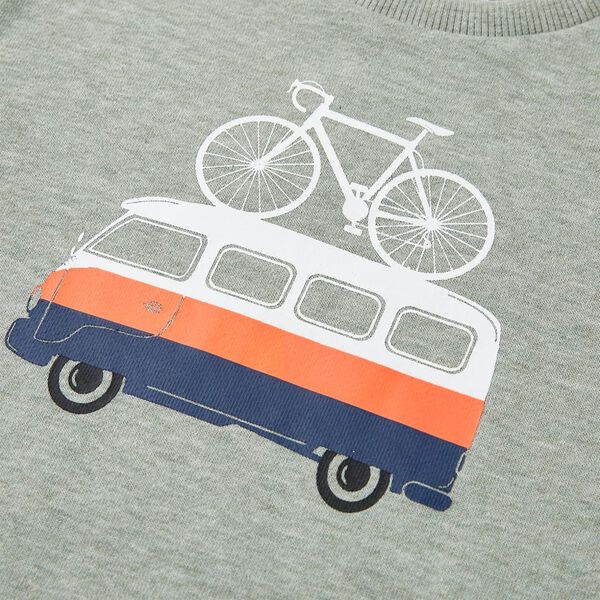 Dječja topla majica svijetla kaki prošarana 116