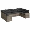 vidaXL 9-dijelni set vrtnih sofa od poliratana s jastucima sivi