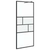 vidaXL Zid za walk-in tu&scaron; Crna 90 x 195 x 0,5 cm Staklo i aluminij