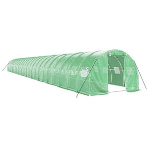 vidaXL Staklenik s čeličnim okvirom zeleni 72 m&sup2; 24 x 3 x 2 m