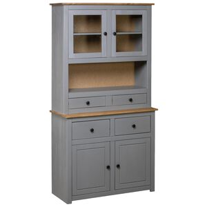 vidaXL Visoka komoda od borovine siva 93x40,5x180 cm asortiman Panama