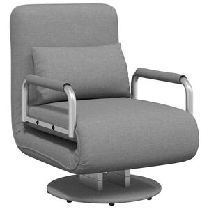 vidaXL Okretna stolica sofa krevet od tkanine svjetlosivi