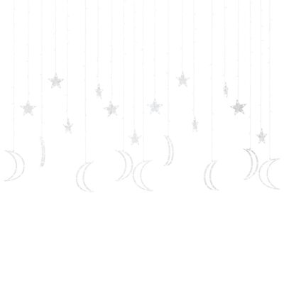 vidaXL Vilinska svjetla zvijezde i mjeseci s daljinskim 345 LED šarena