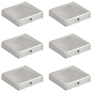 vidaXL Piramidalni poklopci za stupove ograde 6 kom metalni 81 x 81 mm