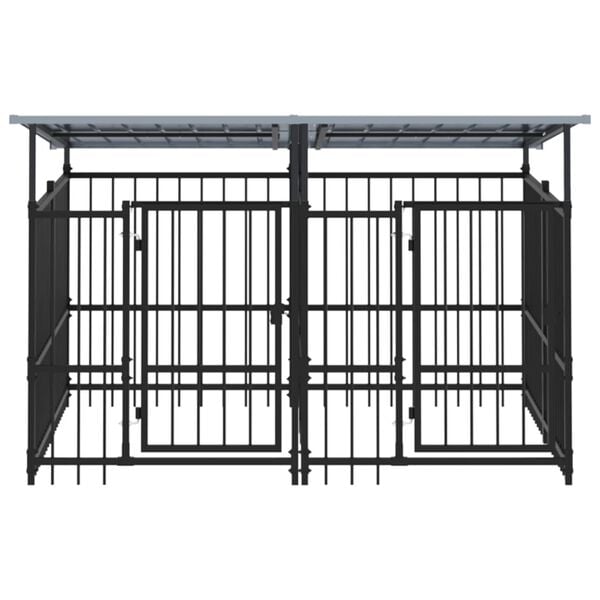 vidaXL Vanjski kavez za pse s krovom čelični 3,75 m&sup2;