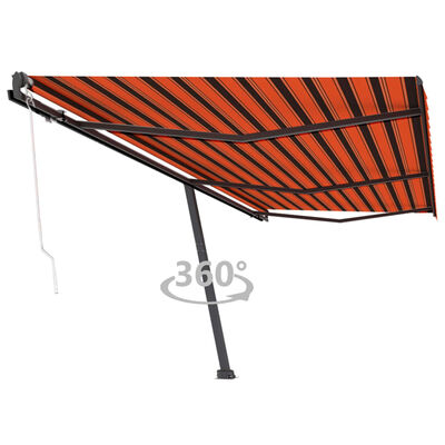 vidaXL Samostojeća automatska tenda 600 x 300 cm narančasto-smeđa