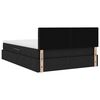 vidaXL Krevet s prostorom za pohranu s LED-om Crna 140 x 200 cm