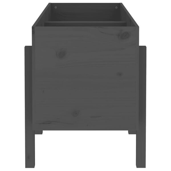vidaXL Povišena vrtna gredica siva 121 x 50 x 57 cm masivna borovina