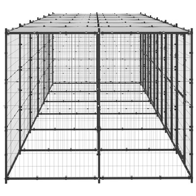 vidaXL Vanjski kavez za pse s krovom čelični 14,52 m²
