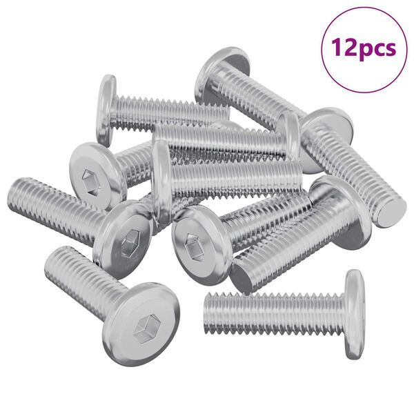 vidaXL Vijak 12 pcs Srebrno 8 x 25 mm Čelik