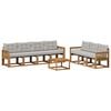 vidaXL Set vanjskih sofa s jastukom 8 pcs Prirodna i svjetlosiva