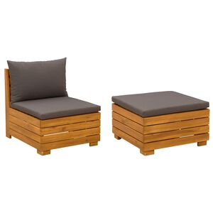 vidaXL Set lounge namje&scaron;taja za vrt 2 Komad Smeđa Čvrsto drvo akacije