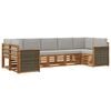 vidaXL Set vanjskih sofa 6 kom. Prirodna i svjetlosiva