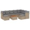 vidaXL 10-dijelni set vrtnih sofa s jastucima bež od poliratana