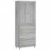 vidaXL Visoka komoda siva sonome 69,5x34x180 cm od konstruiranog drva