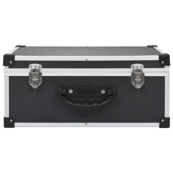 vidaXL Kutija za 60 CD-ova aluminijska ABS crna