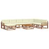 vidaXL Set vanjskih sofa s jastukom 9 pcs Prirodna i krem
